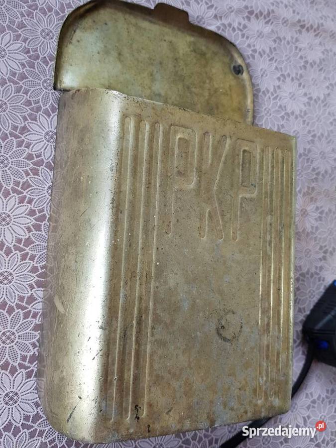AluminiumPKPPiękna duża zabytkowa popielniczka z Barlinek
