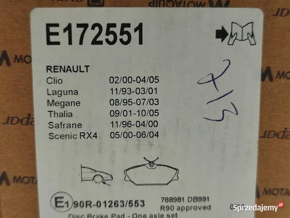 KLOCKI HAMULCOWE PRZÓD RENAULT CLIO LAGUNA Klocki hamulcowe