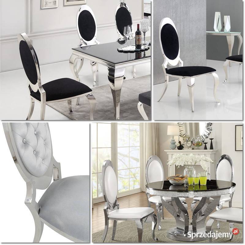 Krzesła glamour Victoria Tapicerowane Do jadalni Stół Salon