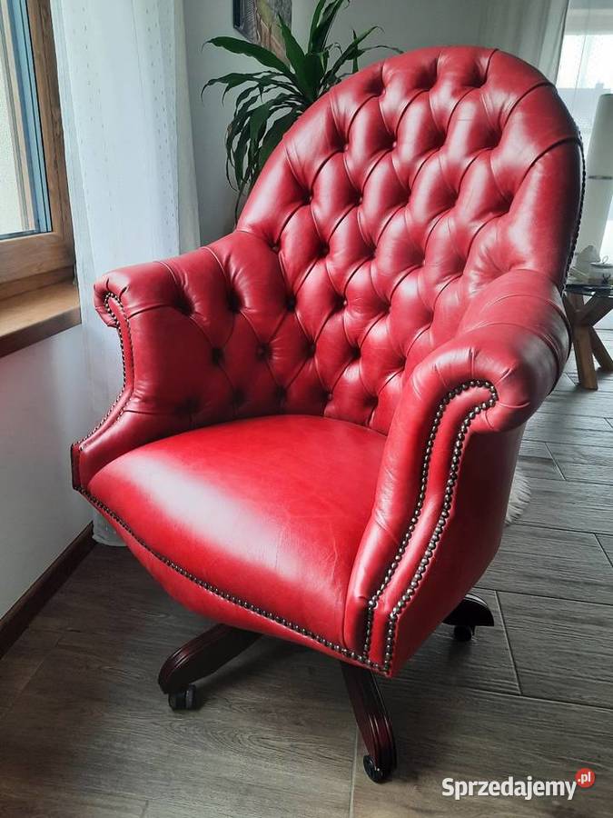 Fotel biurowy Chesterfield Skóra Crest wielkopolskie