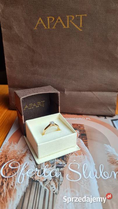 Złoty pierścionek 585 Lśniący z 7 brylantami 19 Zambrów