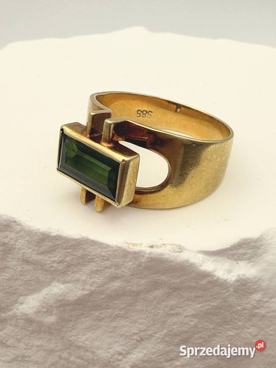 Wykwintny Złoty Pierścionek Vintage Modernist Pierścionki Szczecin