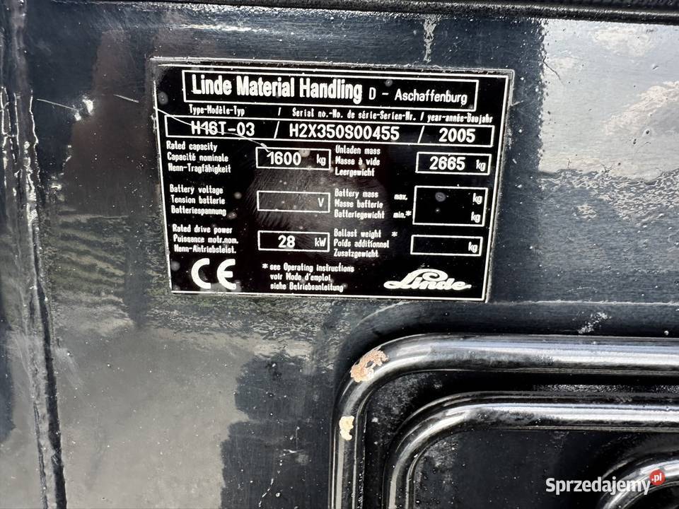Wózek widłowy Linde H16 16t 33m LPG przesuw blokada podnośnika łódzkie Rząśnia