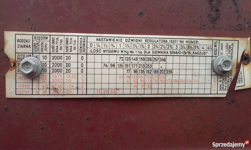 Sprzedam siewnik KASZUB Sadzenie/siewniki podkarpackie Wólka Łamana