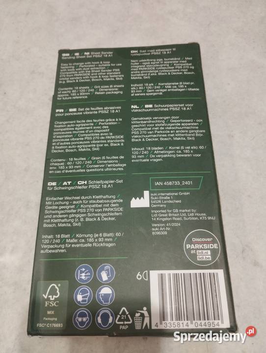 Parkside papier ścierny do drewna 185x93mm Nowy Dom i Ogród Warlubie