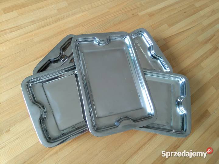 Tacki tace 30x20 ze stali nierdzewnej 5 sztuk 50 Tace i stoliki sprzedam
