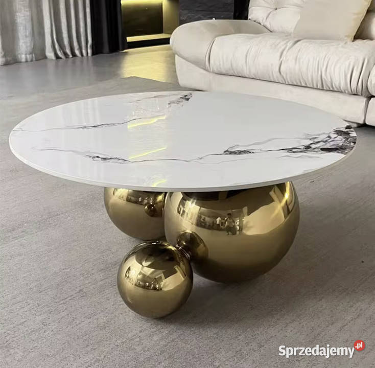 Złoty stolik kawowy Premium Milenio z kamiennym Golkowice sprzedam