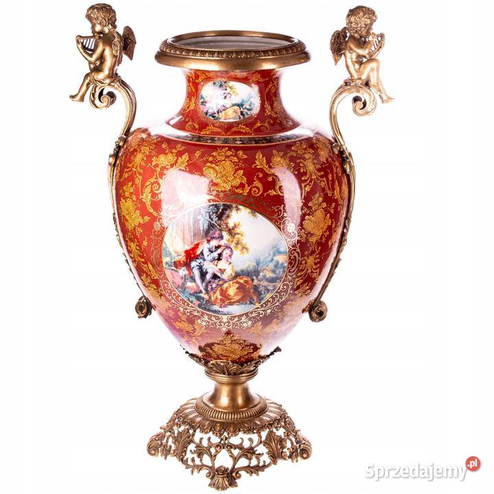 Czerwony Porcelanowy Wazon Empire Waza Porcelana Kraków