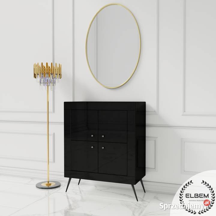 Szklana czarna komoda Glamour wielkopolskie Kalisz sprzedam