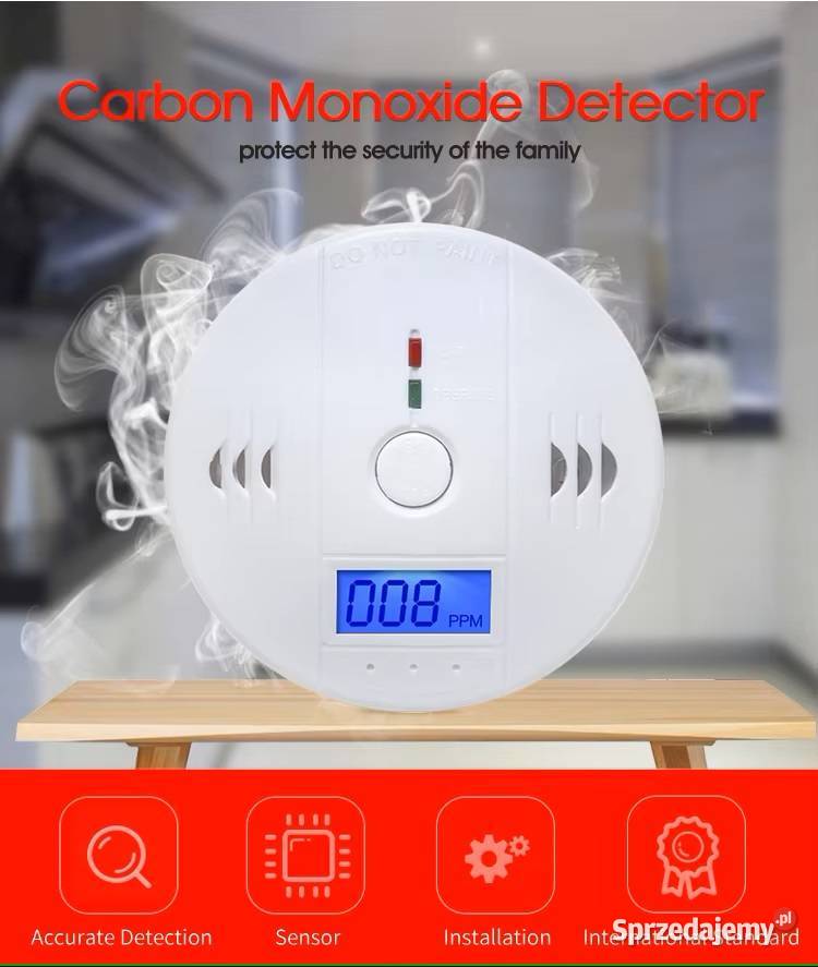 Niezależny czujnik alarmowy CO Detektor alarmowy Rzeszów