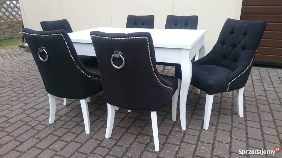 Pikowane tapicerowane krzesło z kołatką Poznań