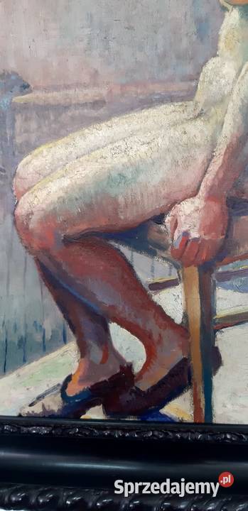 Jerzy Fedkowicz AKT siedzący kobiety olej 87x114 Opole sprzedam