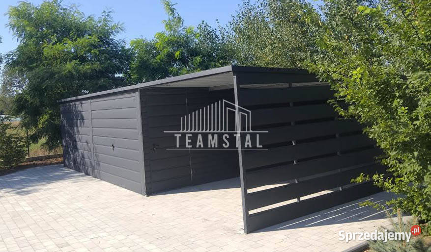 GARAŻ BLASZANY 6m x 6m z wiatą TS512 łódzkie Łódź