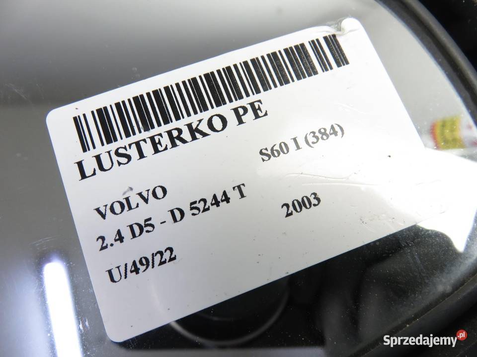 LUSTERKO PE VOLVO S60 I 9 PIN małopolskie