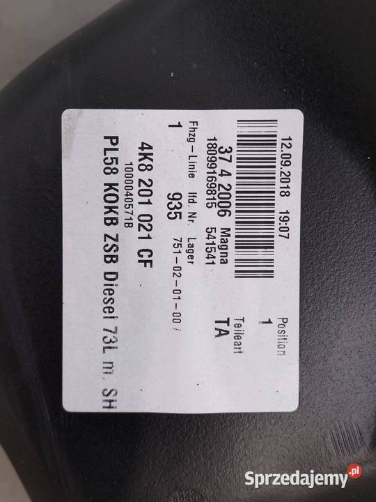 ZBIORNIK PALIWA BAK 30 TDI 4K 4K020101 Audi A7