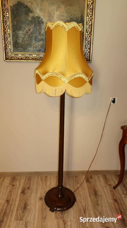 Unikatowa Stojąca Drewniana Dębowa Lampa Lata Ziębice sprzedam