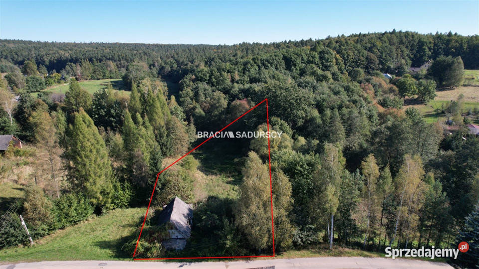sprzedaży działki Poręba Żegoty 1600m2 szambo