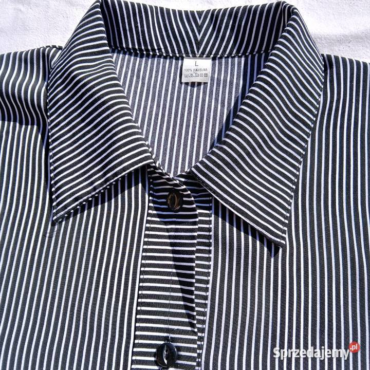 Elegancka koszula czarno biała Paski 40 42 Nowy Sącz
