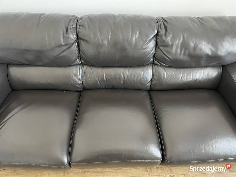 Komplet skórzany rozkładana kanapa i fotel 206cm mazowieckie Józefosław sprzedam