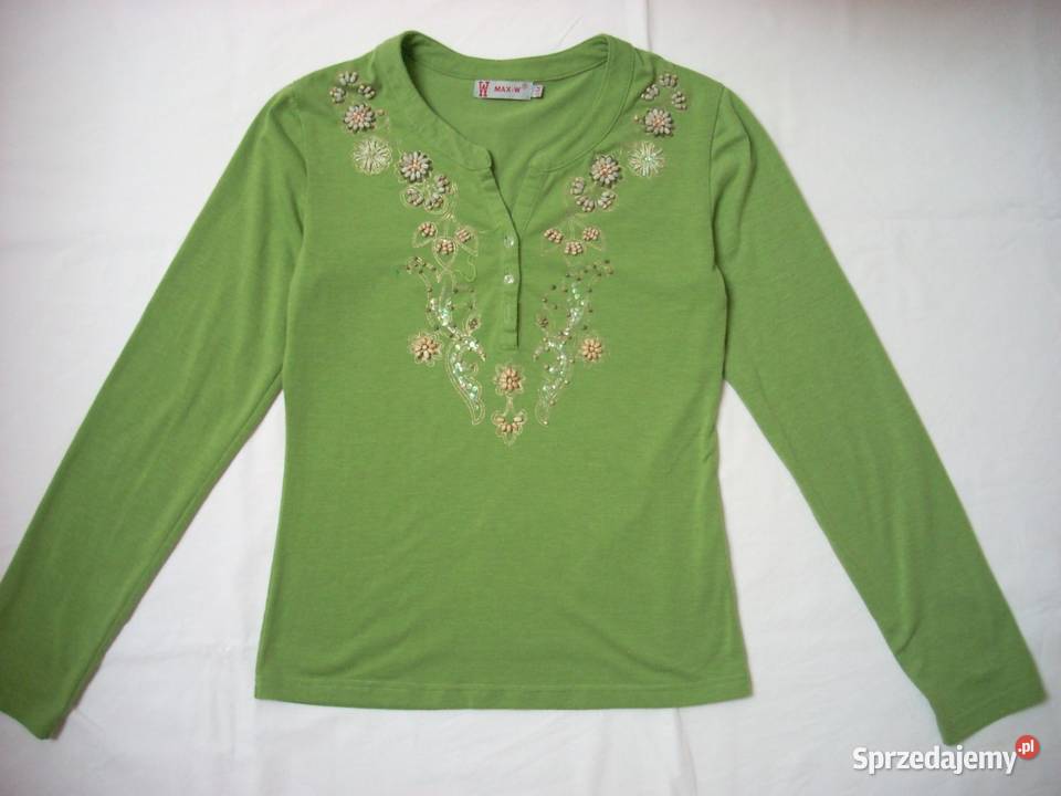 Zielona Bluzka Koraliki 36 38 zielony Nowy Sącz