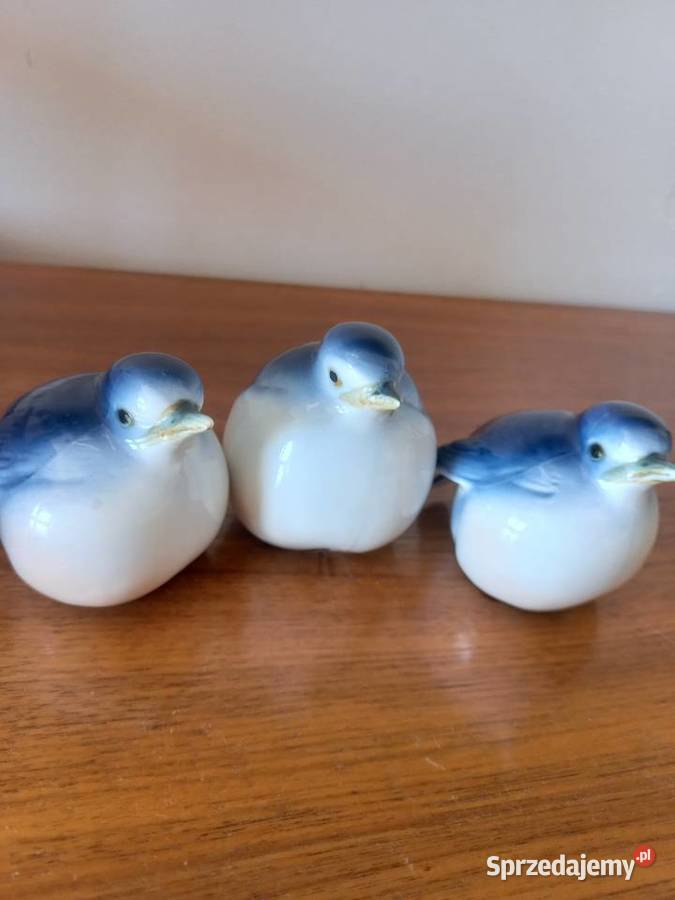 Figurki porcelanowe Wróbel zestaw 3 kujawsko-pomorskie Toruń