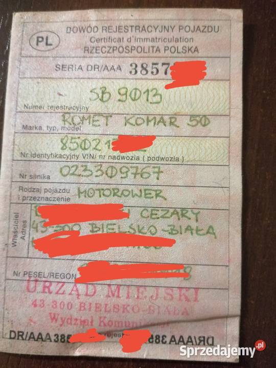 Komar kolekcjonerski pozostałości Pozostałe Szamotuły sprzedam