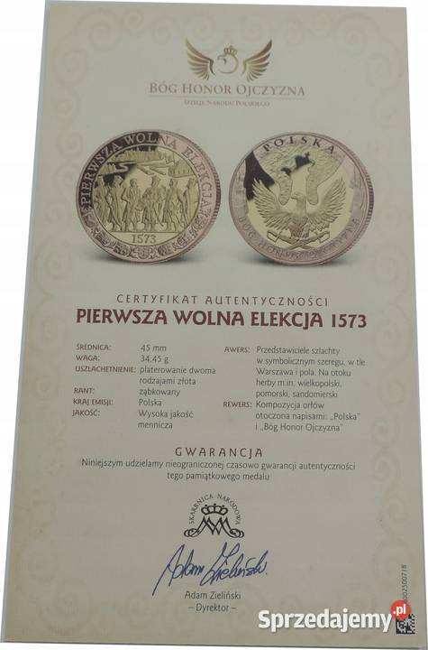 NUMIZMAT BÓG HONOR OJCZYZNA K247 Warszawa
