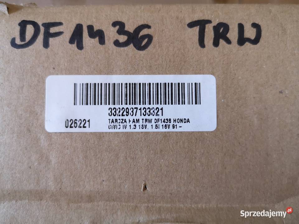 Klocki i tarcze do honda DF1436 i GDB 3375 TRW sprzedam