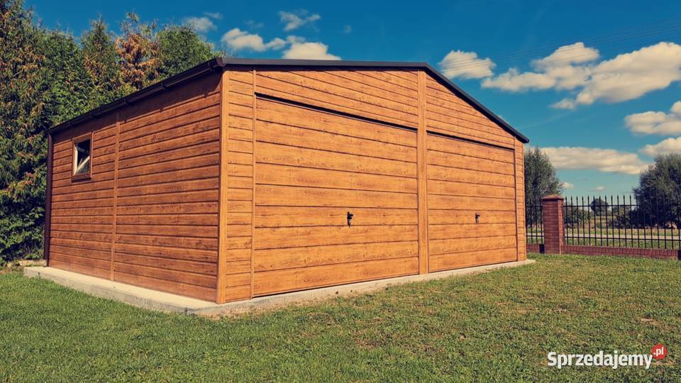 1722 Garaż Blaszany DREWNOPODOBNY 3x5 NISKA blacha Sanok