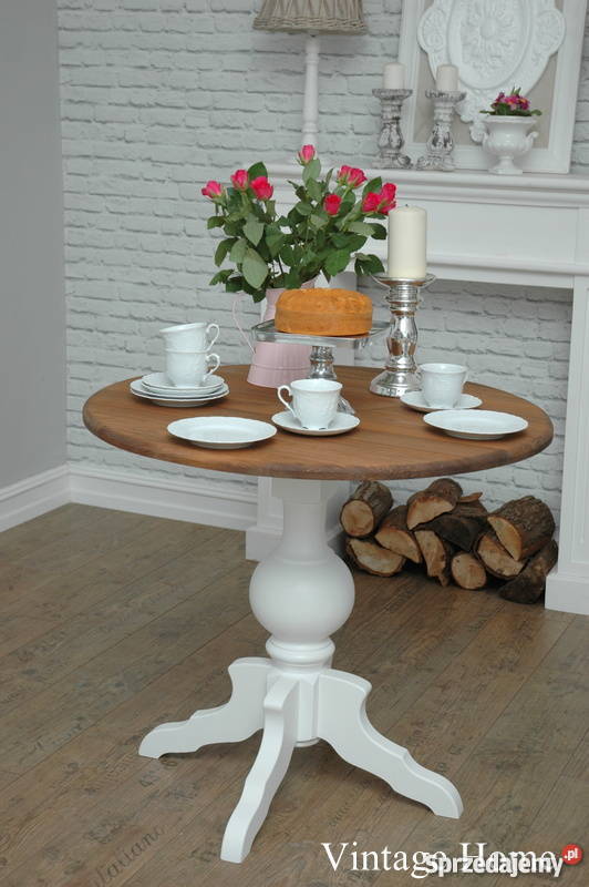 Stół okrągły na bocianiej nodze Cammile shabby dolnośląskie Wrocław