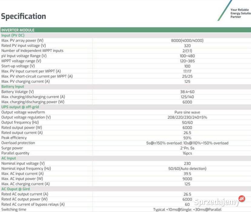 HinaESS EcoBeast LV All in Inwerter 6kW Bateria małopolskie