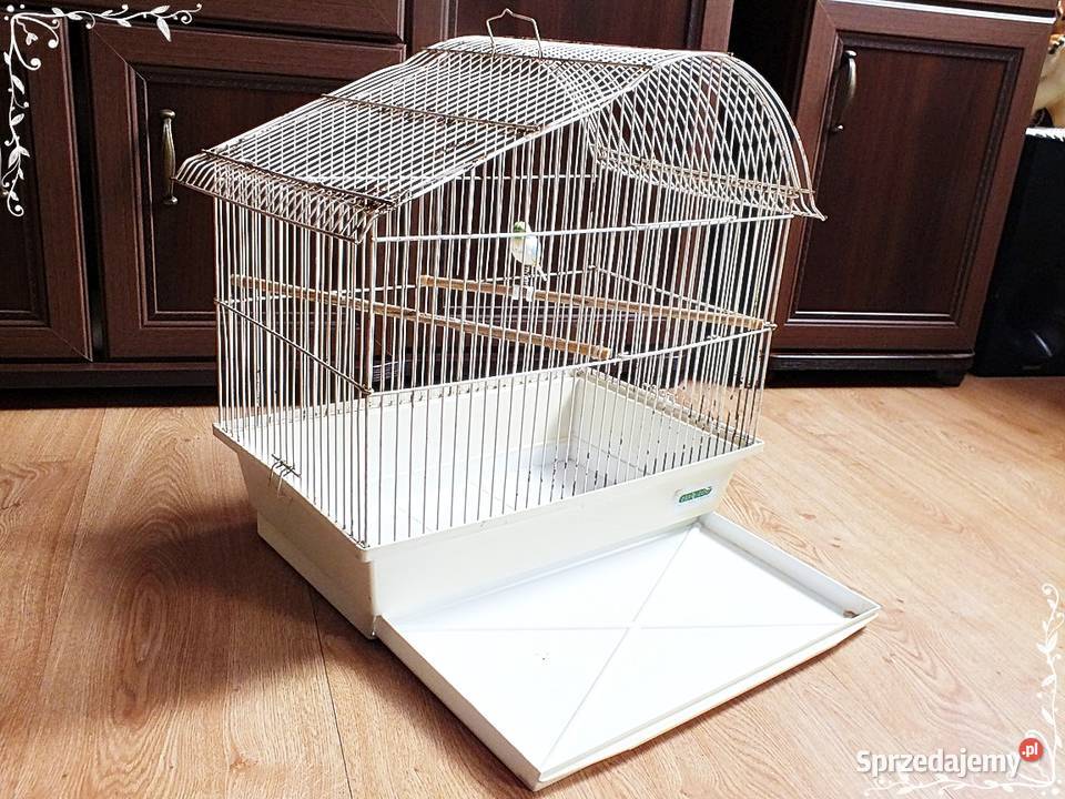 Biała klatka ptaków kanarki zeberki 46x49x30 Lubsko sprzedam