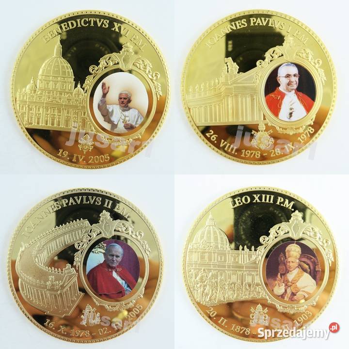 MONETA PAPIEŻ BENEDYKT PAWEŁ II LEO VI PIUS Sosnowiec
