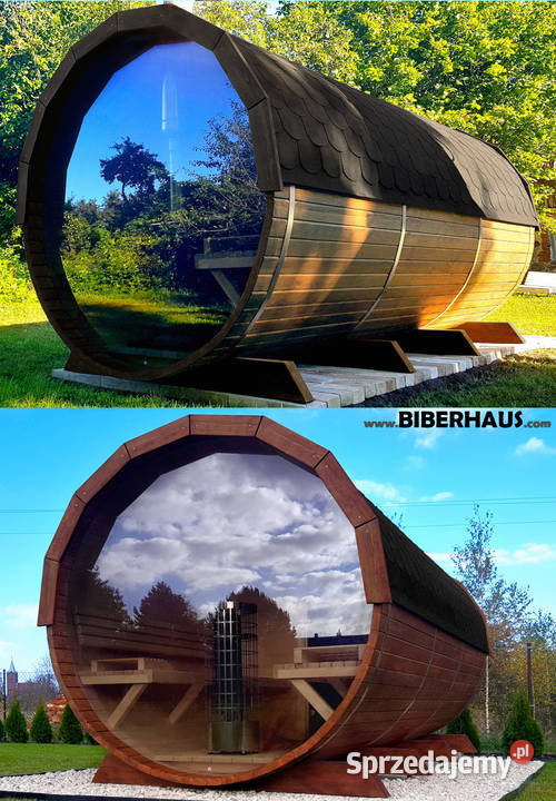 SAUNA Ogrodowa 400 OKNO 100 Beczka 500L Nowy Targ