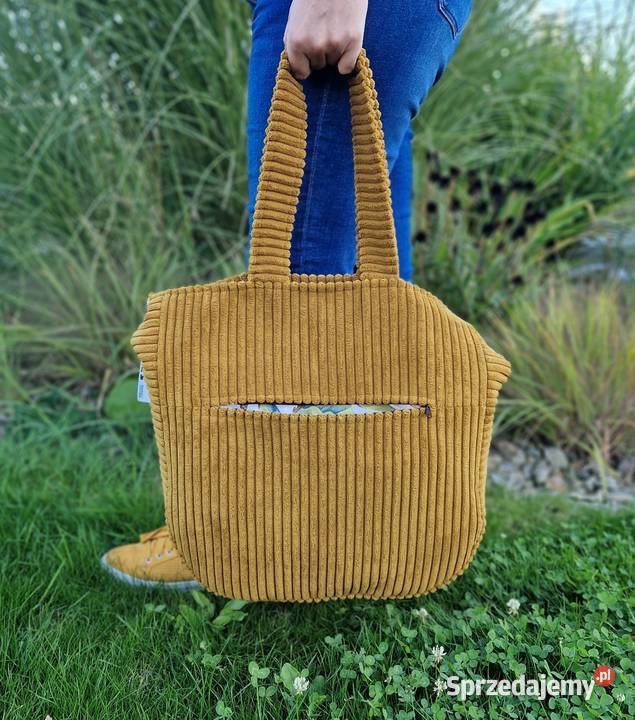 Duża musztardowa torba handmade dolnośląskie Wrocław