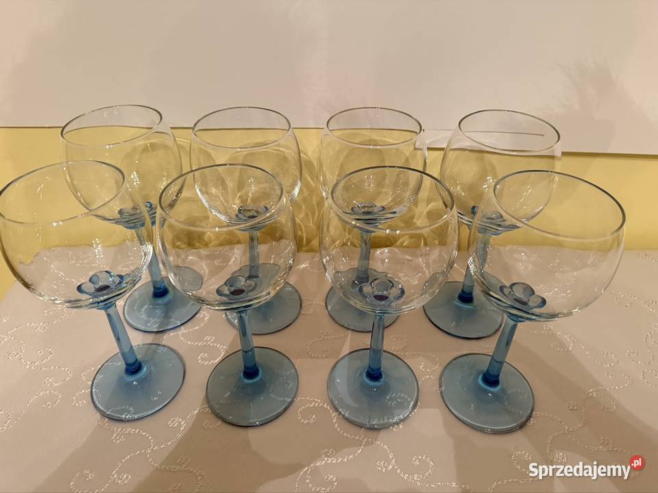 Kieliszki Pucharki Retro Art Deco 300ml Zestaw 8 niebieski Czerwionka-Leszczyny