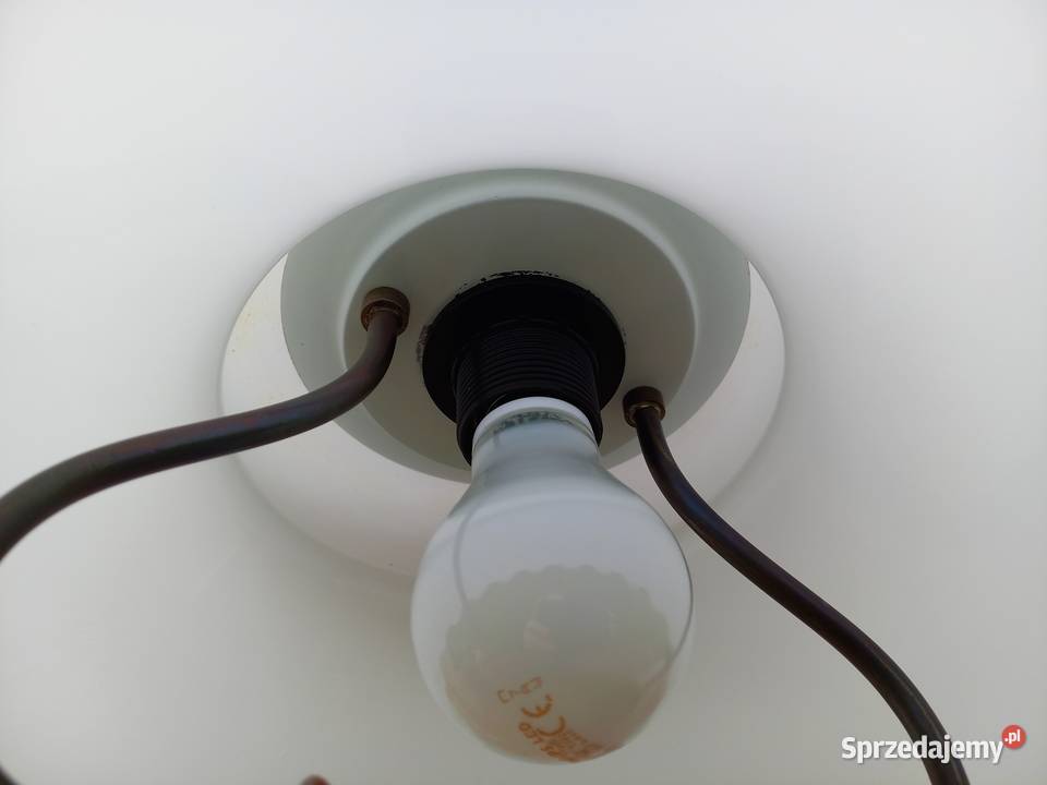 Żyrandol szklany metalowy holenderski z