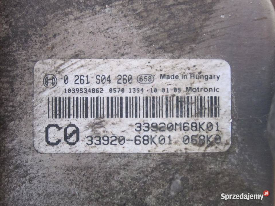 SUZUKI 10 komputer sterownik silnika 0261S04260 osobowe Motoryzacja sprzedam