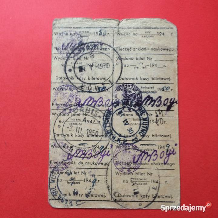 1920 Zaświadczenie Do Biletów PKP Szczecin