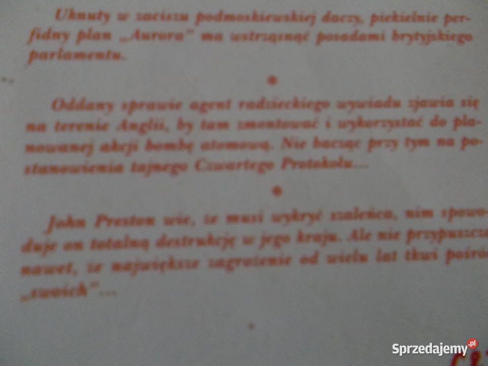 Frederick Forsyth Czwarty protokół miękka Głubczyce sprzedam