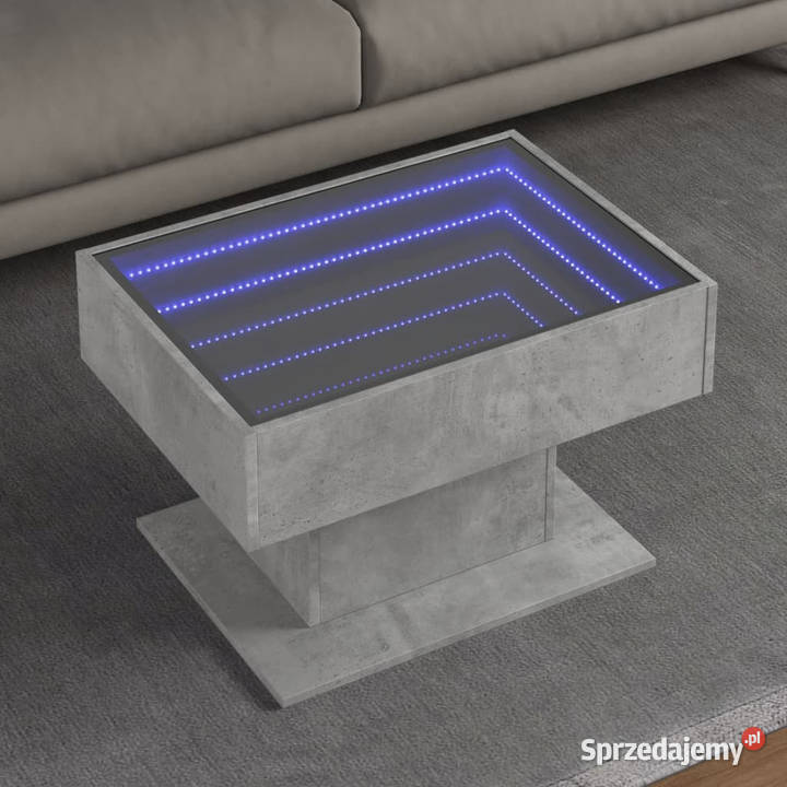 Stolik kawowy z LED szarość betonu 70x50x45 Warszawa sprzedam