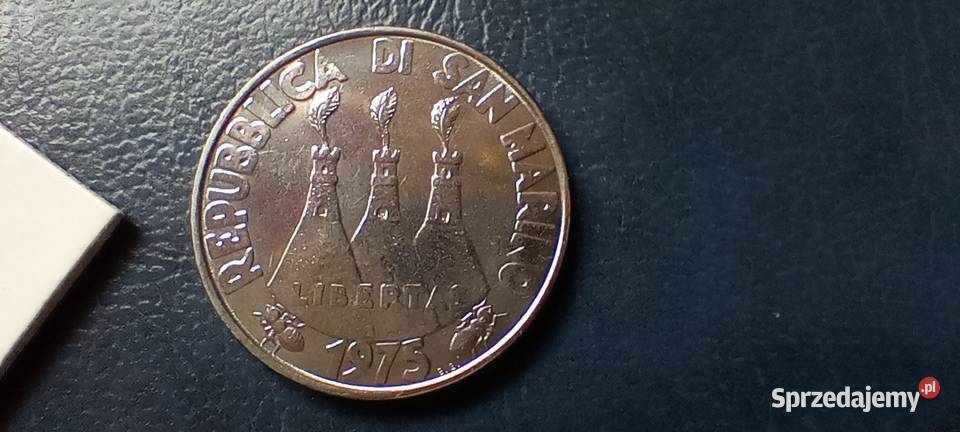 Stare monety 100 lir 1975 San Marino Numizmatyka