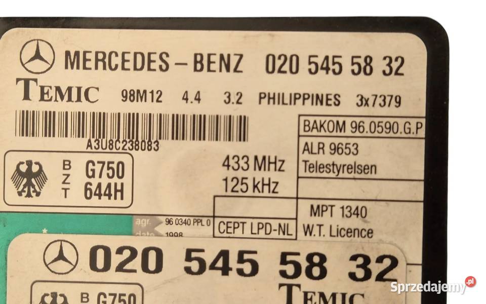 STEROWNIK MODUŁ IMMO IMMOBILIZERA MERCEDES VITO osobowe Komputery Działoszyce