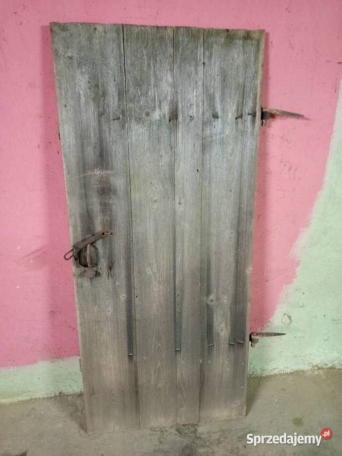 Stare dzwi drewniane kompletne stan