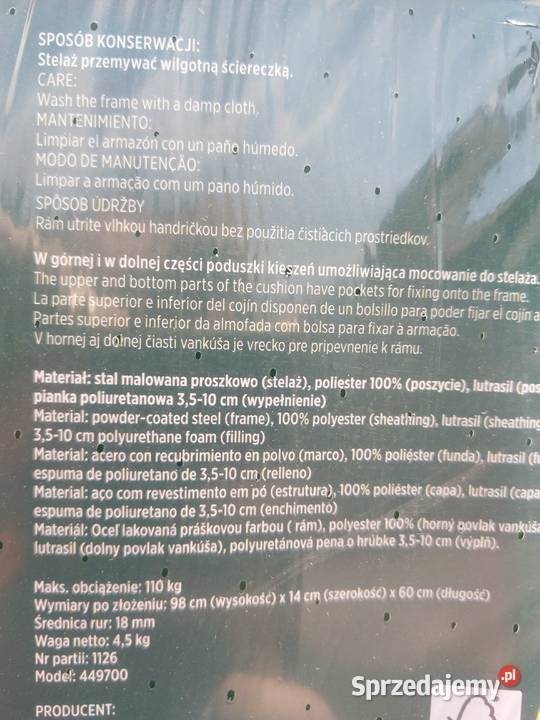 NAJTANIEJ Fotel Ogrodowy Składany z Zabrze