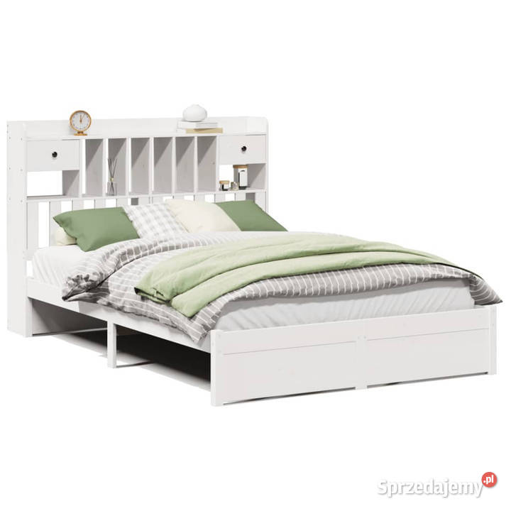 Łóżko z regałem bez materaca białe sosnowe 228cm mazowieckie sprzedam