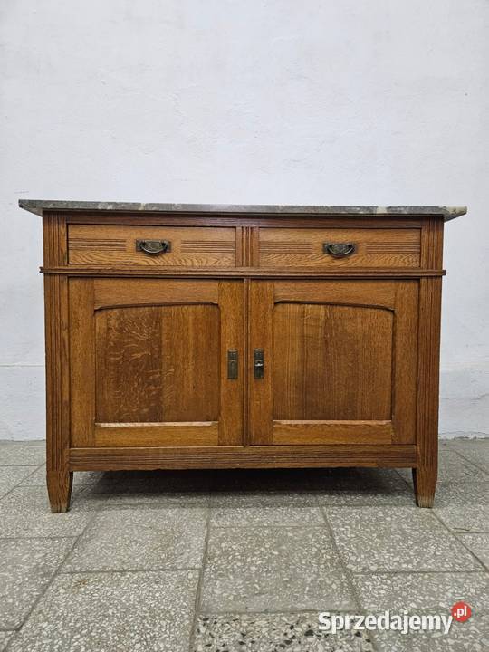Stara dębowa komoda z marmurem Nowy Sącz