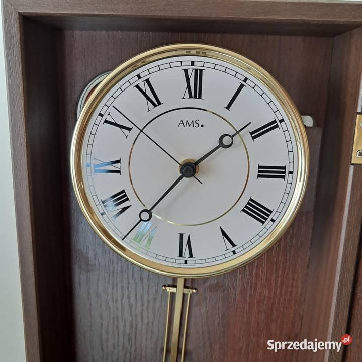 Wahadłowy zegar ścienny AMS sterowany sygnałem Gdów sprzedam