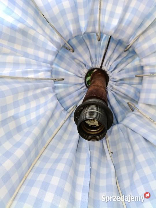 Lampa wisząca PRL retro z materiałowym kloszem Lampy wiszące Łódź