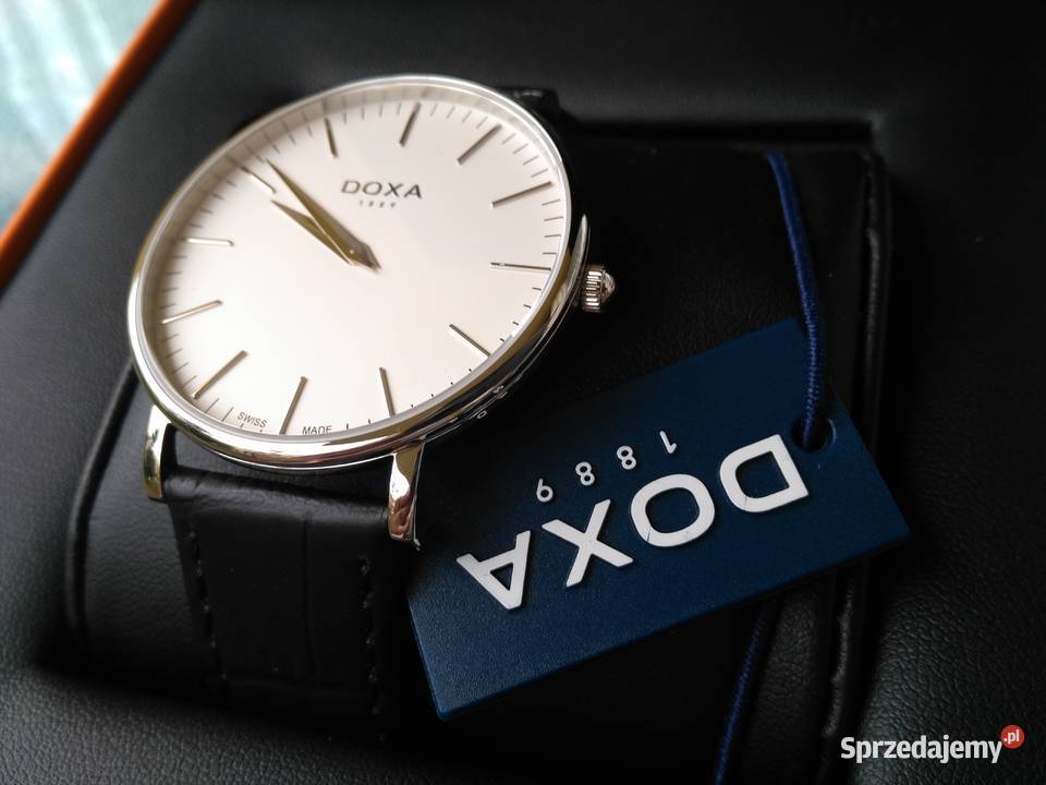 DOXA made Swiss klasyczny piękny szafirowe szkło Włocławek